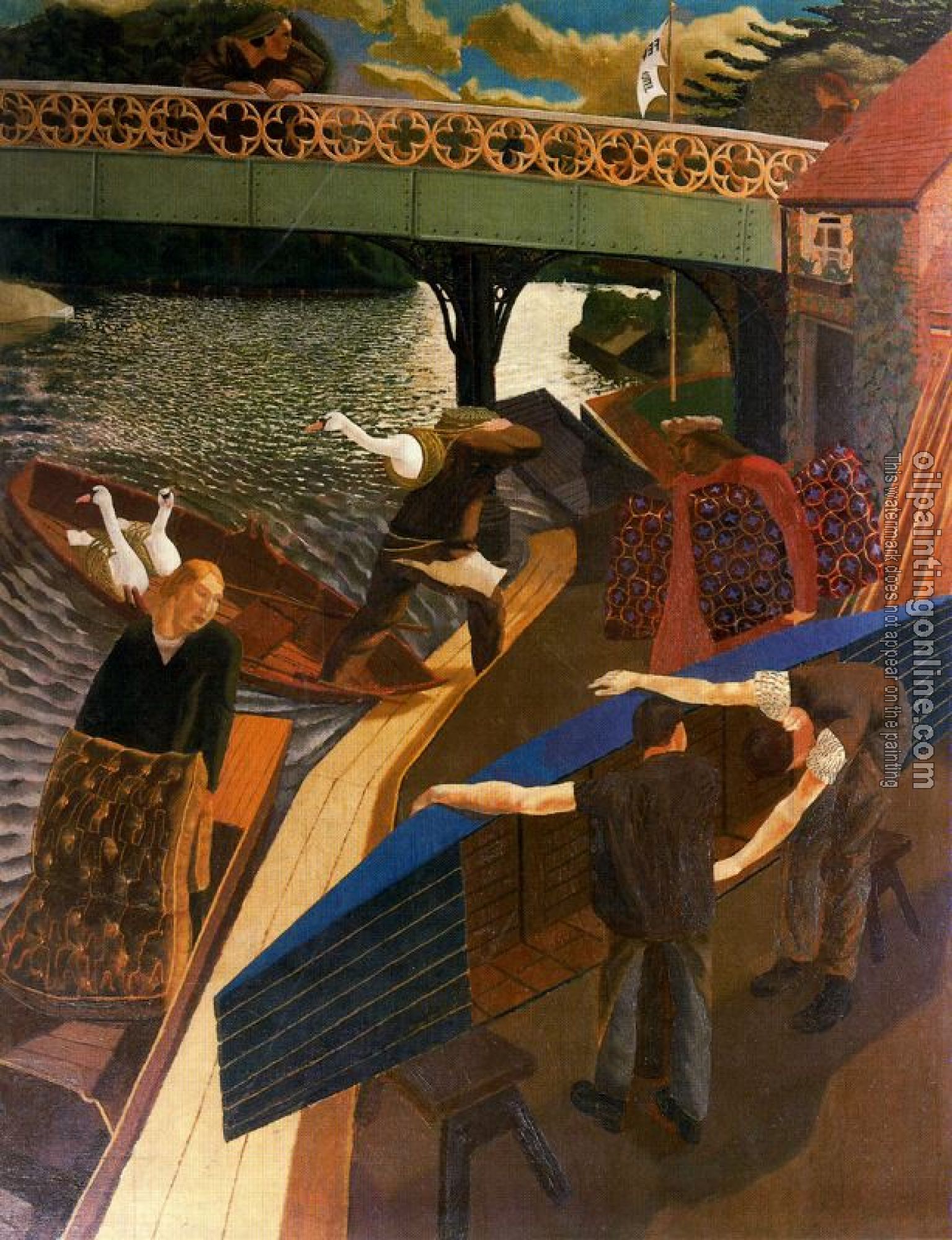 Stanley Spencer - Swan Upping at Cookham